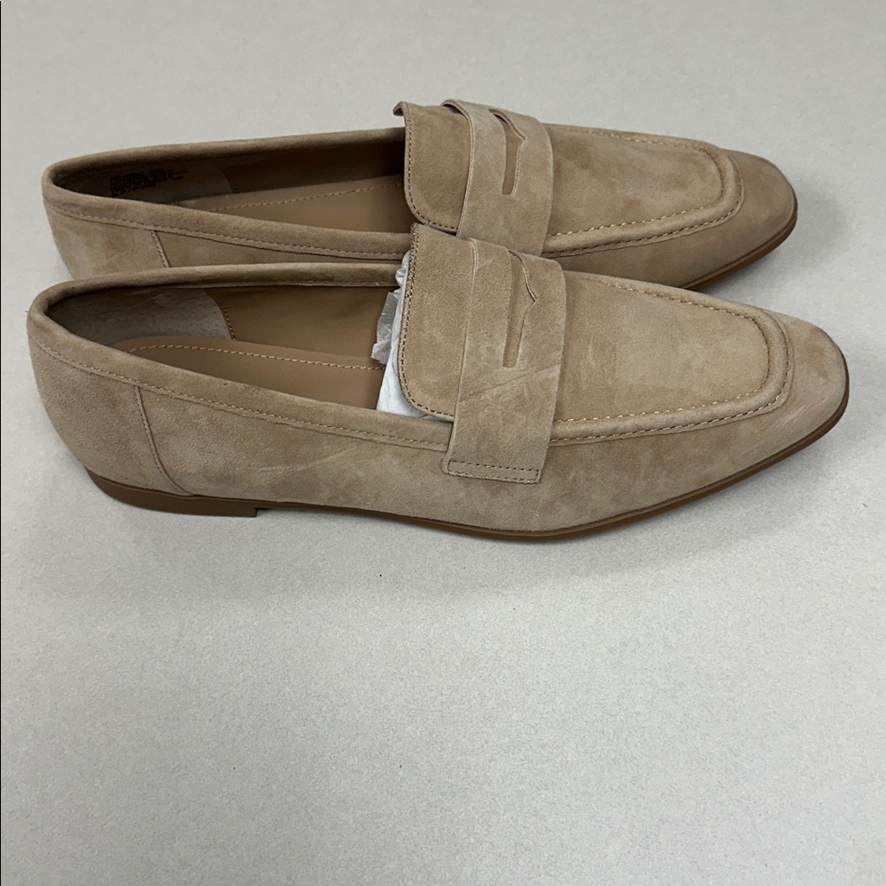 Aqua Nada Slip On Penny Loafer Flats Tan Suede Size 10 NWB - Picture 4 of 10